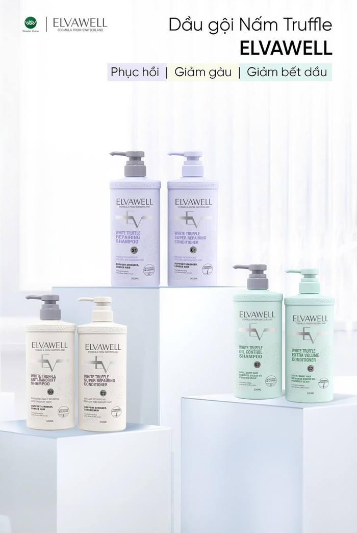 Dòng sản phẩm dầu gội cao cấp Elvawell từ thành phần nấm Truffle xa xỉ