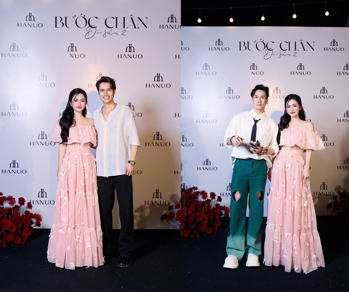 Diễn viên Việt Anh, ca sĩ Khánh Phương đến chúc mừng NTK Hà Trịnh ra mắt BST Khúc Giao Mùa.