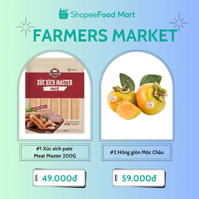 Thưởng thức thực phẩm tươi ngon giá giảm độc quyền, chỉ có tại gian hàng Farmers Market.