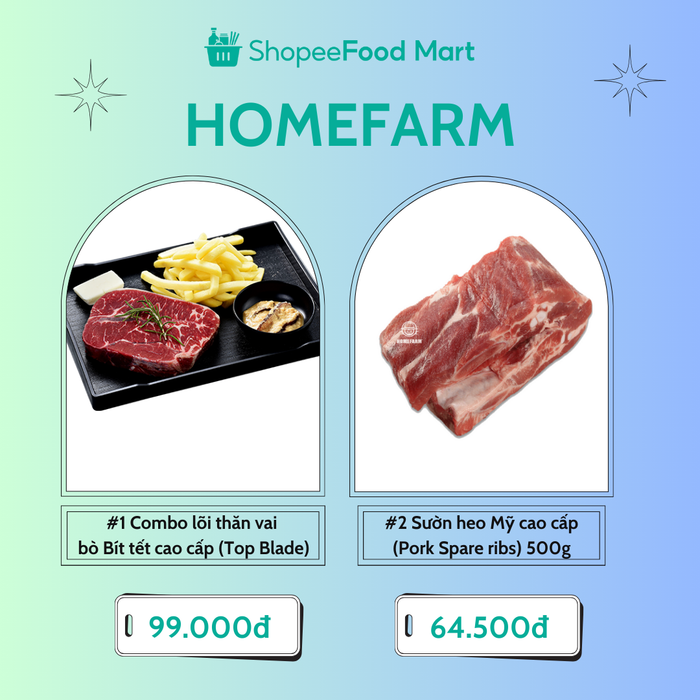Nhanh tay chốt đơn các 'siêu phẩm' thịt cao cấp đến từ Homefarm trên phiên live sắp tới của ShopeeFood Mart.