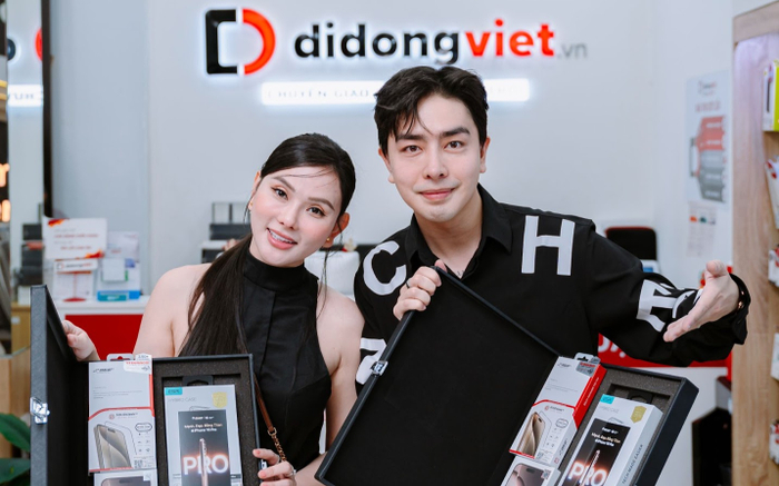 Vợ chồng Thu Thủy - Kin Nguyễn tay trong tay đi sắm iPhone ở Di Động Việt Ảnh 2