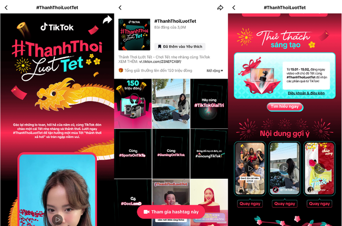 Hợp lòng dân, chủ đề #ThanhThoiLuotTet nhanh chóng cán mốc 15 tỷ lượt xem và có gần 3 triệu video hưởng ứng chỉ trong 4 tuần phát động.