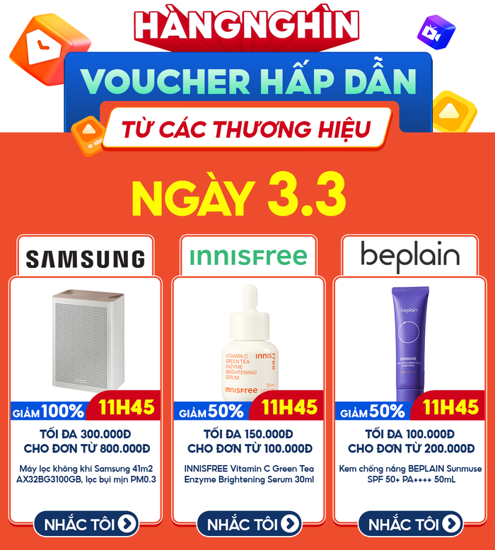 Chuyện Đại Gia Đình Sốp Pi số ngày 3.3 còn đưa người xem lần lượt đi qua các hoạt động săn siêu voucher giảm lên đến 300.000 đồng từ các thương hiệu Samsung, innisfree, beplain. 