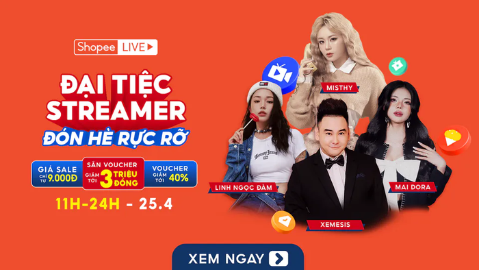 Hàng loạt voucher giảm đến 40% cho toàn bộ giỏ hàng, sản phẩm giá sale chỉ từ 9.000 đồng và hoạt động săn voucher độc quyền đến 3 triệu sẽ xuất hiện từ 12H ngày 25.4 đến 0H ngày 26.4.