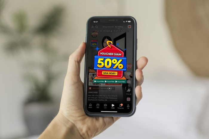 Vừa được xem nhiều nội dung thú vị, lại vừa săn được voucher giảm đến 50%, chỉ có tại Shopee Video vào ngày 25.4.