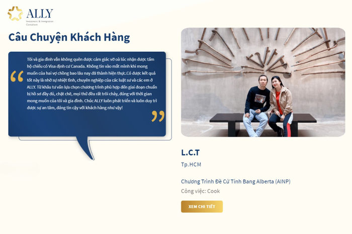 Anh L.C.T được hỗ trợ từ ALLY đã nhập cư Alberta thành công. Nguồn: ALLY