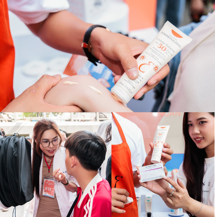 Người tham dự được sử dụng thử sản phẩm và soi da