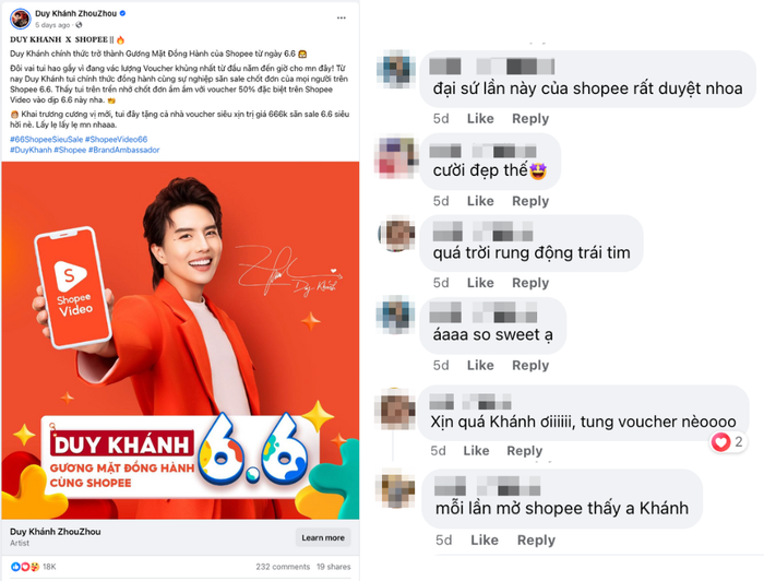 Chẳng hề kém cạnh, fan của Duy Khánh cũng nhiệt tình thả tim và bày tỏ sự thích thú trước dự án mới nhất của thần tượng.