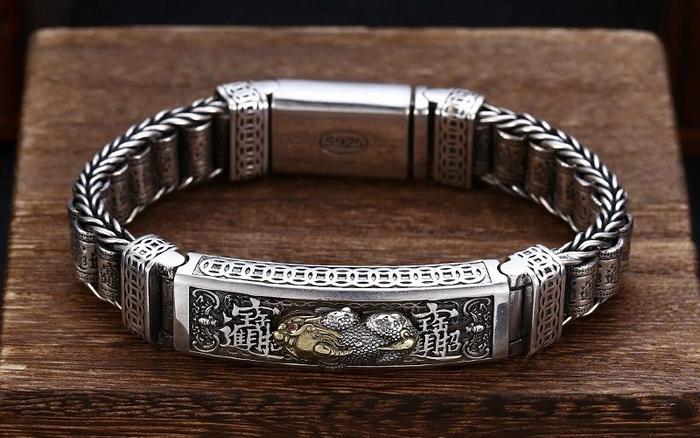 Vòng tay bạc 925 Kinh Luân Tỳ Hưu