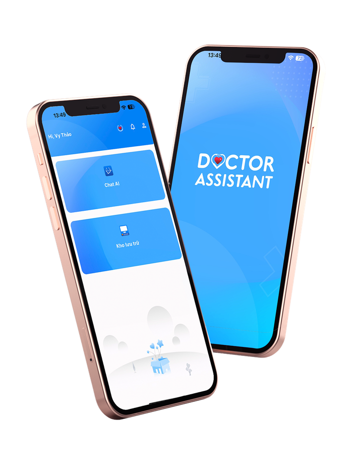 Giao diện ứng dụng Doctor Assistant với hai tính năng nổi bật