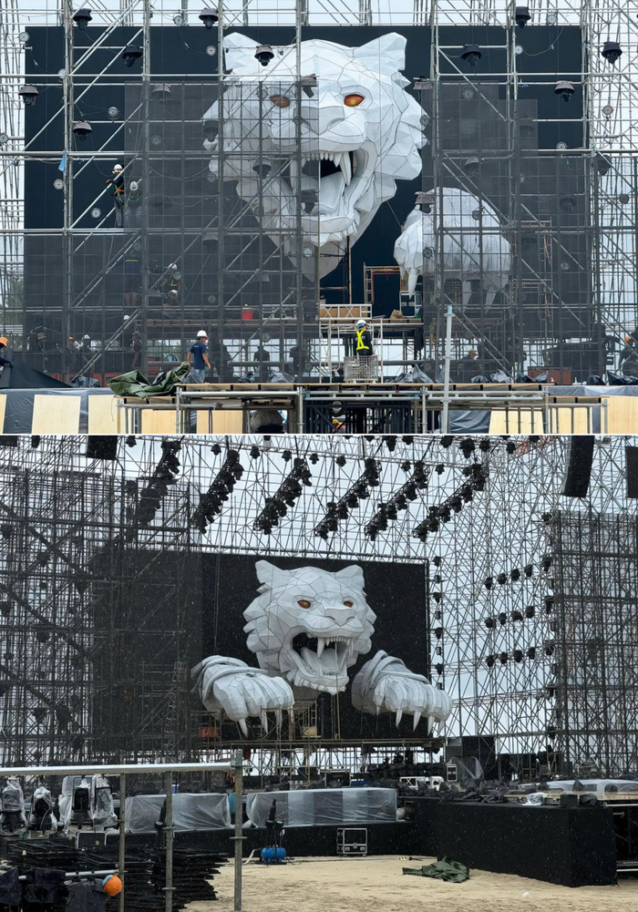 Sân khấu Tiger Crystal Rave năm nay lấy ý tưởng từ đầu cọp khổng lồ. Nếu ban ngày đầu cọp tạo được độ “uy tín” cực cao nhờ sự hoành tráng cùng kích thước ‘kỷ jura’ có 1-0-2 