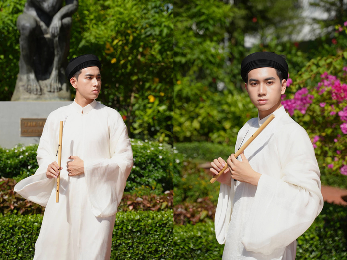 Quốc Khánh trong bộ ảnh quảng bá cuộc thi Tích Tịch Tình Tang - cuộc thi nhạc cụ truyền thống dành cho học sinh sinh viên của Tổ chức Giáo dục FPT.