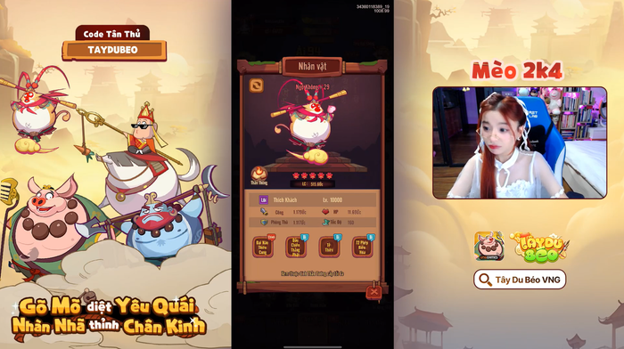 Streamer Mèo 2k4 trải nghiệm game khiến fan thích thú