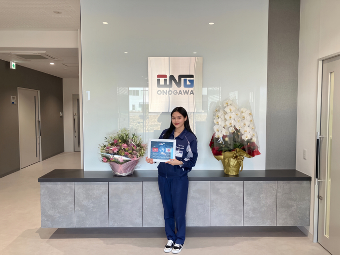 Lê Thùy Trang tại công ty mà nữ sinh thực tập ở Nhật Bản.