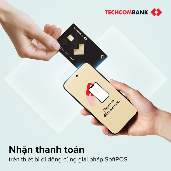 Biến điện thoại/máy tính bảng thành máy POS để nhận thanh toán đa phương thức chỉ trong 5 giây với giải pháp SoftPOS của Techcombank.