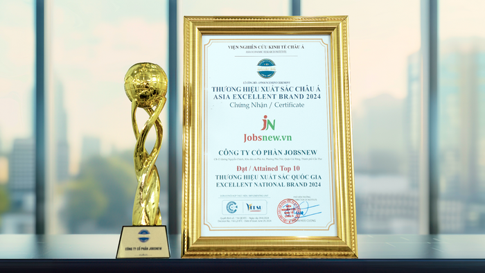 Giải thưởng danh giá - đánh dấu bước thành tựu đầu tiên của Jobsnew 