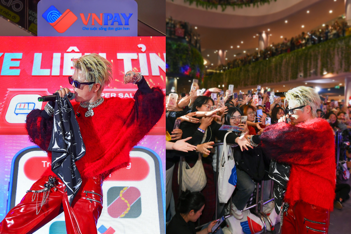 Sân khấu VNPAY Super Sale bùng nổ khi hàng trăm người đồng thanh hát theo từng câu nhạc (Ảnh: VNPAY)