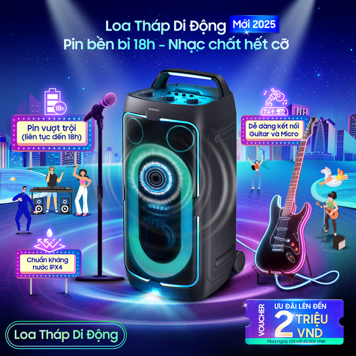 Tín đồ tiệc tùng sẽ đứng ngồi không yêu với âm thanh sôi động, rõ nét trên sản phẩm của Samsung