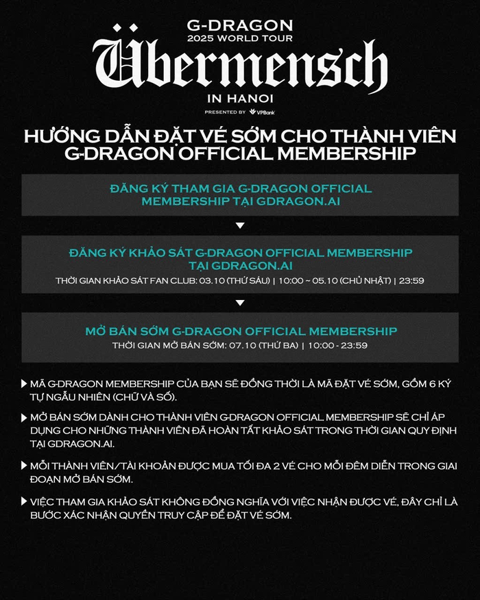 G-DRAGON 2025 WORLD TOUR [Übermensch] TẠI HÀ NỘI, đồng hành bởi VPBank