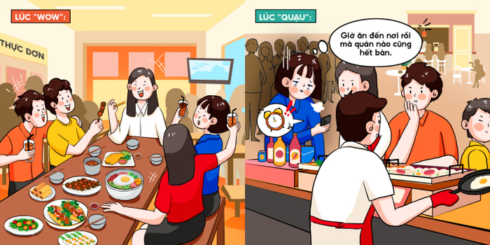 Giờ trưa của “hội hướng ngoại”: chỉ muốn ra ngoài ăn cho vui, ai ngờ quán nào cũng kín chỗ.