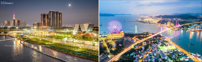 Bờ sông Thủ Thiêm và Quảng trường biển Hạ Long