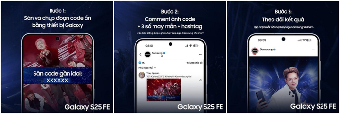 Cộng đồng mạng “bùng nổ” cùng Galaxy S25 FE: Săn code gần idol, trúng vé Fan Zone cực đỉnh! Ảnh 2