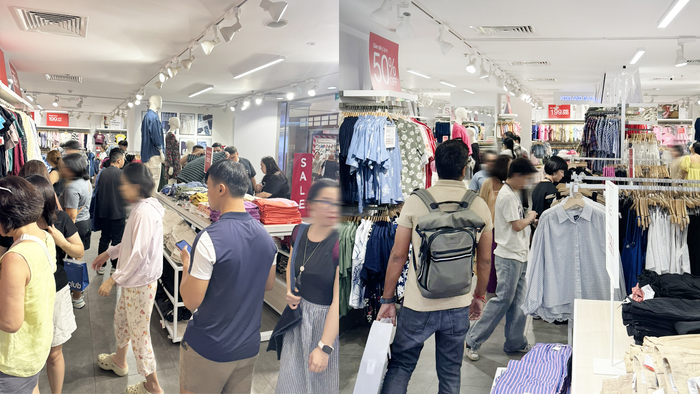 Hình ảnh khách hàng đông đúc được ghi nhận tại cửa hàng GAP