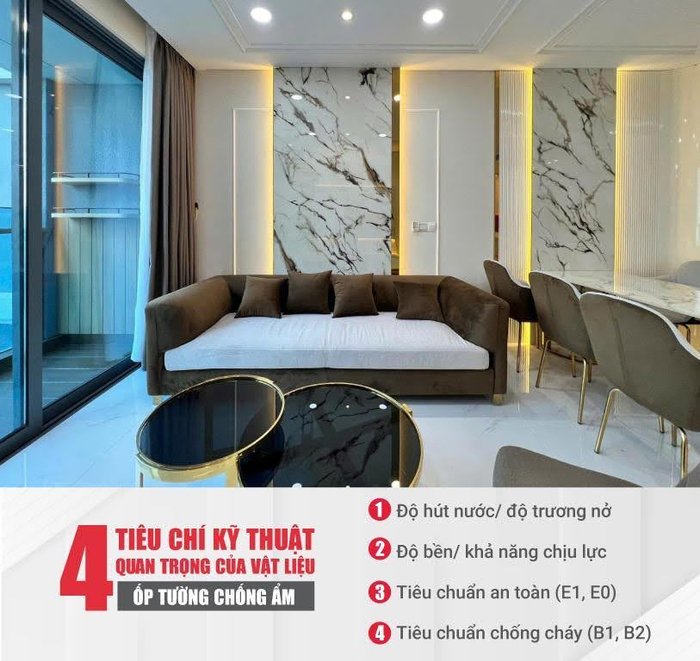 Các tiêu chí kỹ thuật quan trọng của vật liệu ốp tường chống ẩm