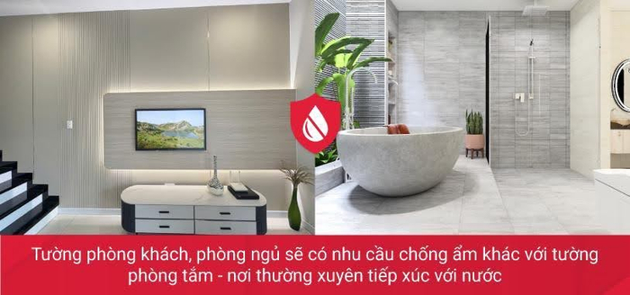 Chọn tấm ốp có khả năng chống ẩm phù hợp với từng vị trí