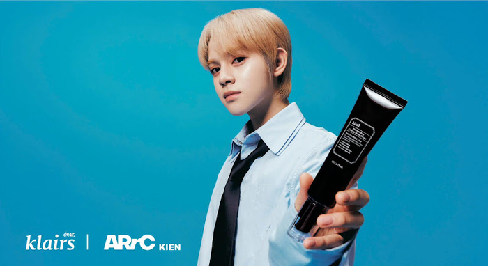 Kiên được chọn làm Đại sứ thương hiệu Klairs Việt Nam cho dòng sản phẩm chủ lực Midnight Blue.