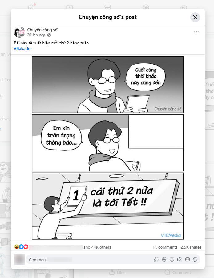 Một bài đăng trước Tết Ất Tỵ nhận lượng tương tác khủng từ cộng đồng mạng.