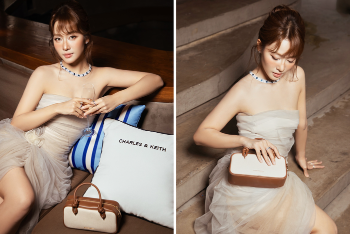 Diễn viên Khả Ngân cực slay tại sự kiện, cô nàng lựa chọn mẫu túi Sammie làm điểm nhấn cho outfit của mình