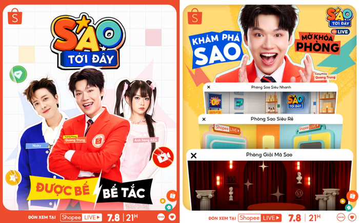 Đừng quên theo dõi vào 21h ngày 7.8 trên Shopee Live để cùng “giải mã sao”, tiết lộ bí mật của các thần tượng.