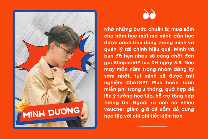 Đăng ký gói ShopeeVIP, Minh Dương có cơ hội sử dụng ChatGPT Plus 3 tháng miễn phí.