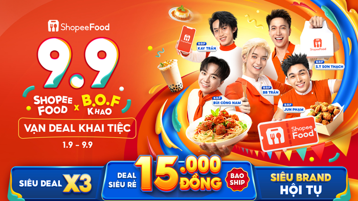 ShopeeFood khởi động “9.9 Vạn Deal Khai Tiệc” với bộ sưu tập “Siêu Deal X3”, mang đến ba tầng ưu đãi hấp dẫn.