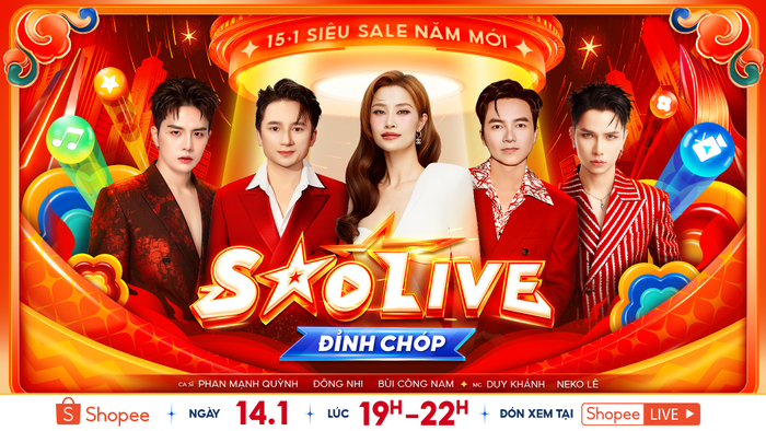 Hãy cùng chờ đón những màn trình diễn đỉnh cao tại “Sao Live Đỉnh Chóp” vào lúc 19H trên Shopee Live ngày 14.1 sắp tới nhé.