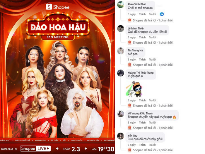 Ngay sau khi Shopee công bố Fan Meeting đầu tiên của Đảo Hoa Hậu, khán giả đã nhanh chóng phấn khích và sẵn sàng “lên lịch” chờ ngày “hội ngộ”.