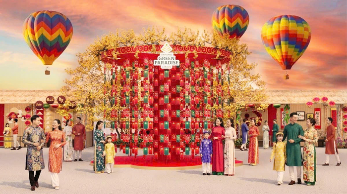 Nhiều góc check-in “ăn hình cực mạnh” đã hé lộ tại Green Paradise Tet Fest