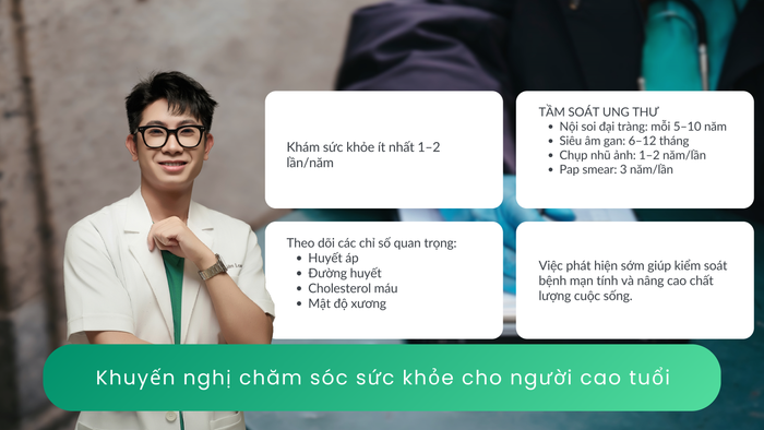 Bác sĩ thực tập Nguyễn Văn Long khuyến nghị chăm sóc sức khỏe cho người cao tuổi