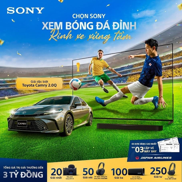 Nâng cấp khán đài tại gia cùng Sony, cơ hội sở hữu Toyota Camry hơn 1,2 tỷ đồng Ảnh 1