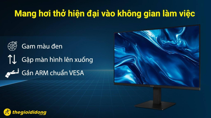 Màn hình máy tính Samsung với thiết kế hiện đại phù hợp cho góc làm việc cố định.