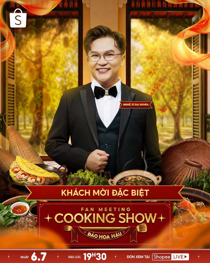 Nghệ sĩ Đại Nghĩa đã sẵn sàng, ai sẽ là người bị “cook” trong buổi Shopee Fan Meeting Đảo Hoa Hậu 6/7 trên Shopee đây?