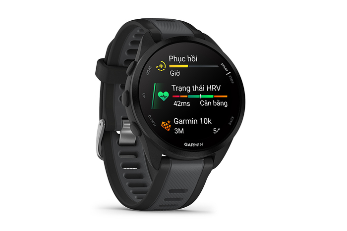 Garmin Forerunner 165 có thiết kế gọn gàng và giao diện dễ làm quen hơn nhiều người mới thường nghĩ.