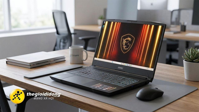 Thiết kế mặt trước của một mẫu máy MSI, phù hợp minh họa cho xu hướng laptop hiệu năng cao.