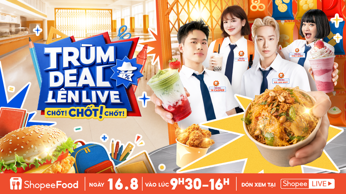 Trùm Deal Lên Live 16/8 với sự góp mặt của 14 Casper, Hà An Huy, Chị Cano và Puuta cùng loạt hoạt động giải trí và khung giờ săn deal hấp dẫn.