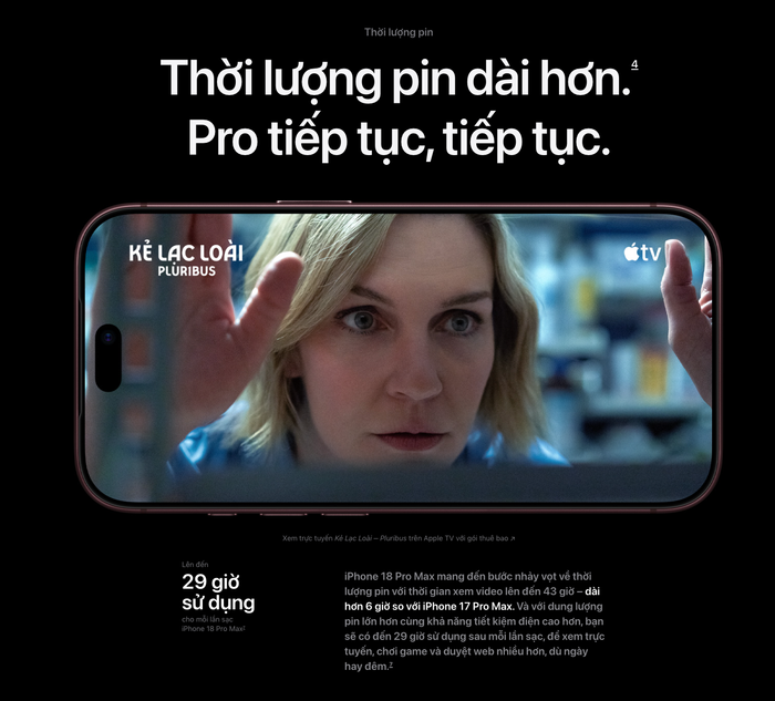 iPhone 18 Pro Max mang đến bước nhảy vọt về thời lượng pin