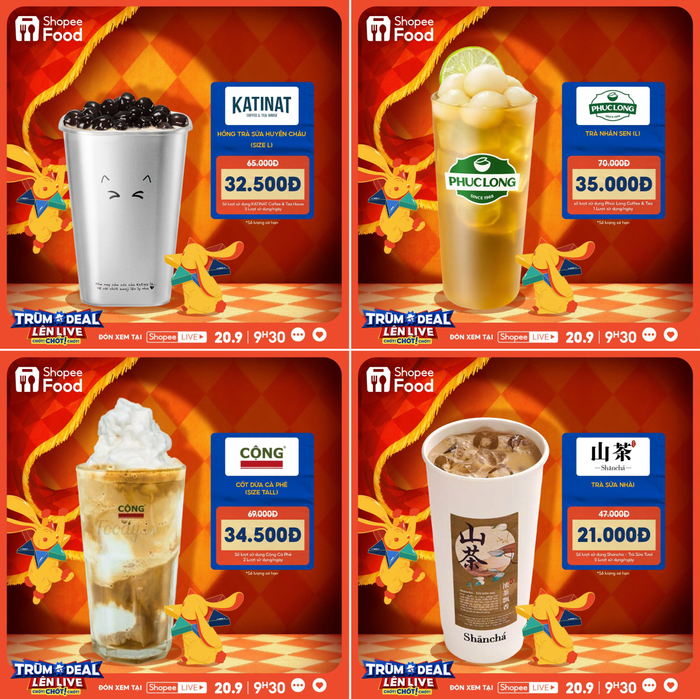 Hàng loạt thương hiệu ẩm thực quen thuộc đồng loạt giảm sâu đến 50%, mang đến menu phá cỗ vô cùng đa dạng.