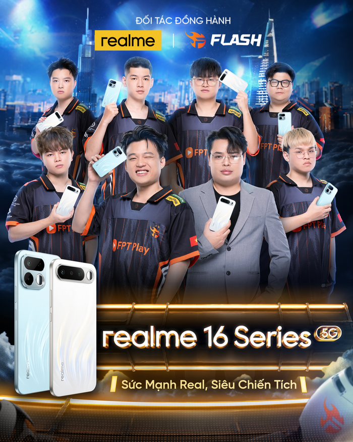 realme tiếp tục là Đối Tác Smartphone đồng hành cùng Team Flash Liên Quân Mobile chinh phục Đấu Trường Danh Vọng Mùa Đông 2026