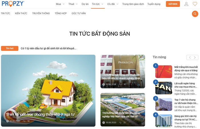 Dễ dàng tìm kiếm thông tin nhà đất với Propzy