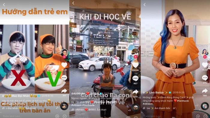 Các hình ảnh về cách ứng xử chuẩn mực được các nhà sáng tạo TikTok tích cực truyền tải 